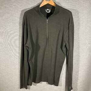 Mens SmartWool Dark Green 1/4 Zip Merino Top, Size XXL
